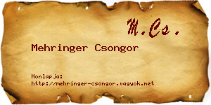 Mehringer Csongor névjegykártya
